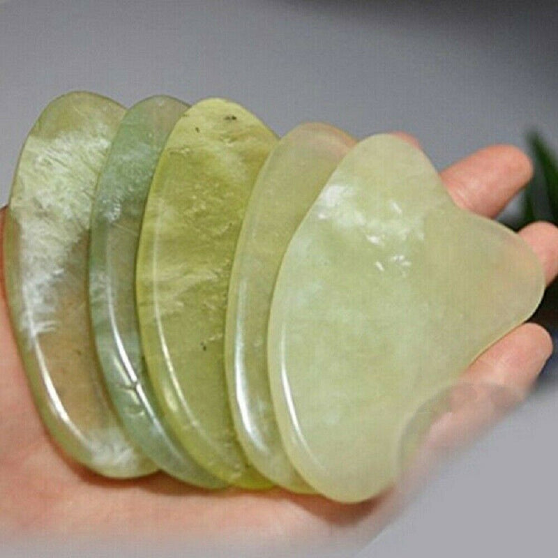 Natural Rose Quartz Face Jade Gua Sha Stone Beauty Massage Tools Facial Massager