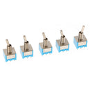 5Pcs MTS202 ON/Off/On Mini Toggle Switch 6mm 6A125VAC 3A 250VAC 6-Pins Blue