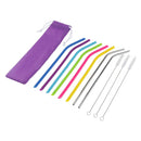 Bent Drinking Straws Multicolor 6pcs Silicone 2pcs