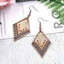 Fashion Women'S Ethnic Silk Rhombus Alloy Beads Drop Earrings Fashion Jewel