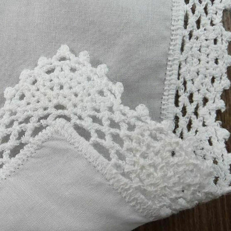 1 Piece White premium cotton wedding gift lace handkerchief for women/ladies
