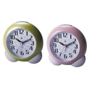 2pc Silent Night Light Cartoon Desktop Clock Kids Bedside Alarm Clock Pink/Green