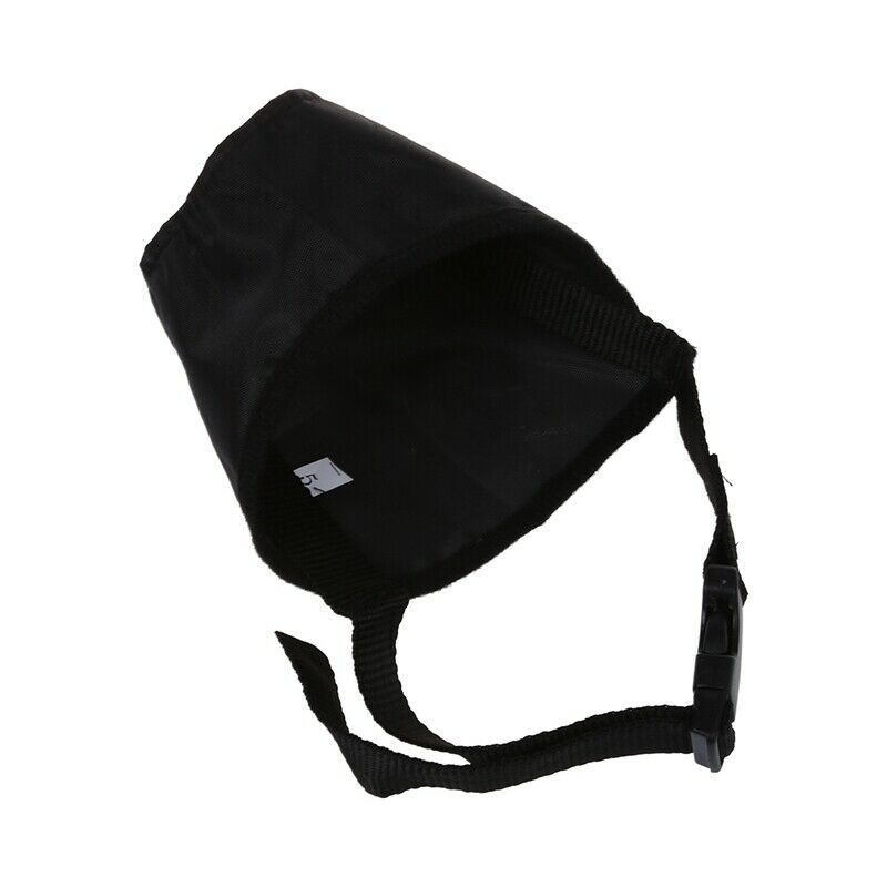 Black Adjustable Nylon Dog Muzzle for Security Bark Stops Along 8cm J8R8