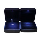 LED Light Ring Box Square Jewelry Bracelet Wedding Necklace Case (Black) A
