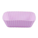 Muffin Cup 12 PCS Rectangle Silicone Soap Cookies Cupcake Bakeware Pan Tray K7L5
