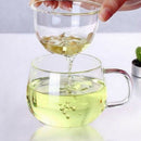 3X 350ml Heat Resistant Glass Round Shaped Tea Cup Flower Teacup w/Infuser JPG