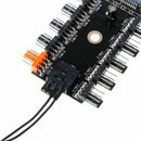 SATA 1 To 10 Way Splitter PWM Cooling Fan Hub 4-Pin 12V Power Socket PCB Ad
