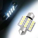2X Super White 31mm 12 LED SMD Festoon Dome Car Bulb 3021 3022 DE3175 Light Lamp