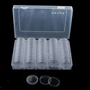 100x Plastic Coin Capsules Coin Storage Boxes