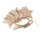 10pcs MDF Wood Star Shapes Tags Wooden Embellishments Crafts DIY Wind Chimes