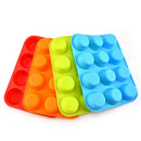 12 Cup Silicone Muffin Cupcake Baking Pan Non Stick Dishwasher MicrowavME