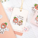 45pcs/box Strawberry Head Girl Stationery Stickers DIY Diary Album Gift LabeTE