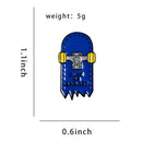 Creative Skateboard Pin Brooch Badge Jacket Clothing Backpack Pins (Blue) A