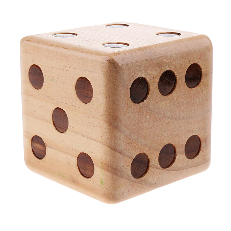 Jumbo Outdoor Camping Wood Dice - 6 Sided Big Dice 3.5'' - Family Activity Party