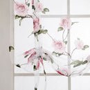 2xBeauty Floral Roman Curtain Sheer Rod Pocket Tab Top Window Voile Drape 32x40"