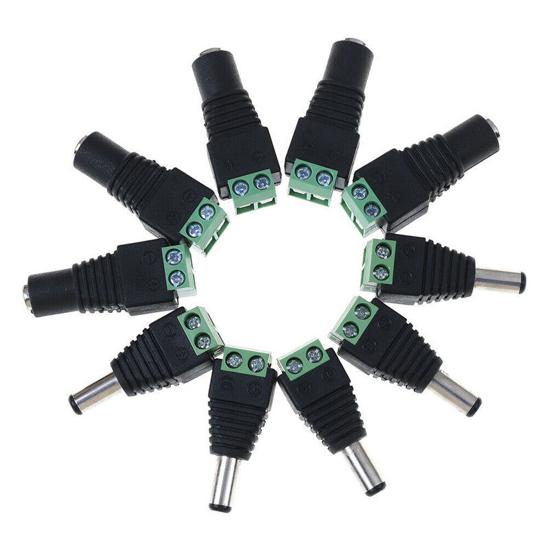 Female Male DC Power Plug Adapter for 5050 3528 5060 Single Color LED St F Kw