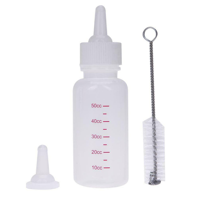 Puppy Kitten Feeding Bottle Nursing Water Milk Feeder w/ Cleaning Brush