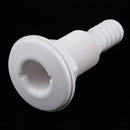 White Plastic Thru Hull Fitting Drain Connector Part for 5/8" Hose Barb