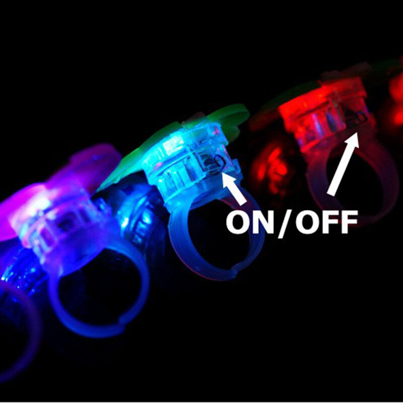 Kids Christmas Festival Electronic Glitter Shiny Finger Decor Rings Supply