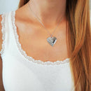 Fashion Heart Wings Stainless Steel Pendant Necklace Choker Women Jewelry Gif JR