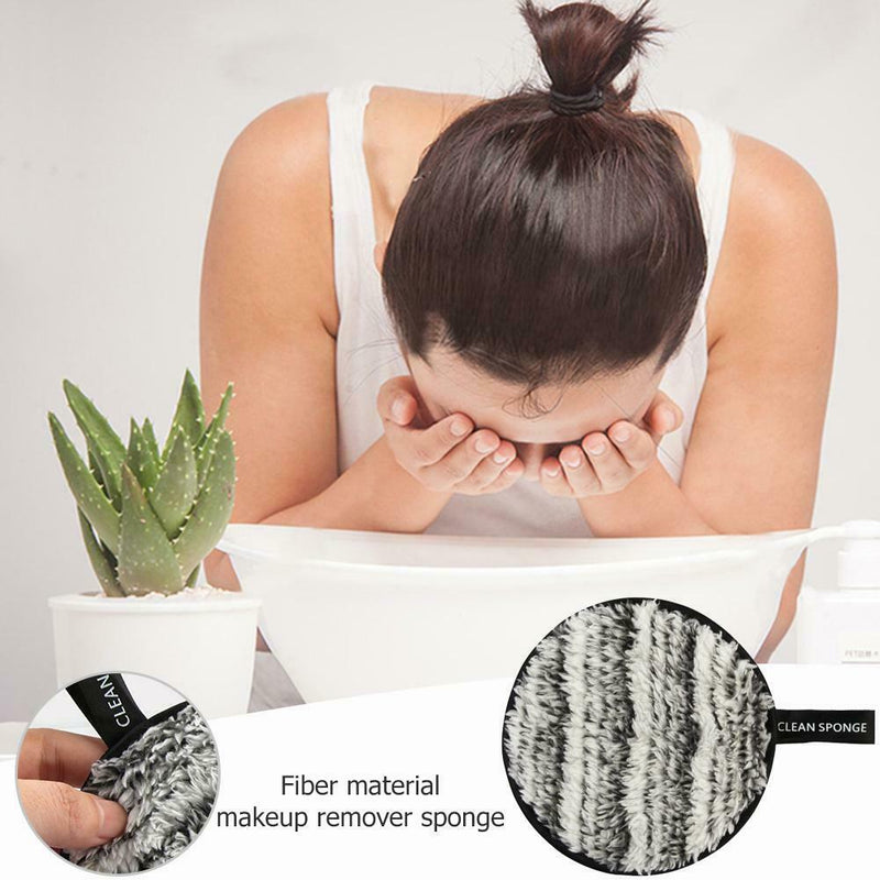 Washable Reusable Make Up Remover Wipe Pad Face Cleansing Puff (Black White