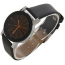 Fashion Round ray Leather belt Quartz watch Black (Women)
