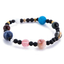 Universe Solar System Galaxy Nine Planets Stone Beads Braided Bracelet Gift FT