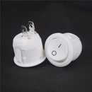 5X Mini Round White 2 Pin Terminal SPST ON-OFF Rocker Switch Snap-in 20mm"123 Bj