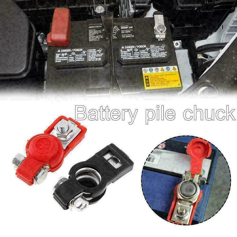 1Pair Car Battery Terminal Adjustable Clamp Clip Connector Nagative Positiv B0I1