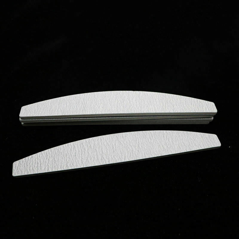 Nail files, D shape, double sided, gray white, 10 pieces X8M9