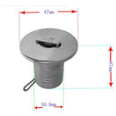 Boat Deck Fill / Filler Keyless Cap 2inch / 50mm - Gas 316 Stainless Steel