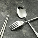 5Pcs Portable cutlery set Dinnerware 410 Stainless Steel Tableware Green Safe