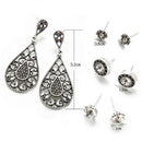 4Pairs/Set Bohemian Rhinestone Crystal Stud Earrings Women Charm Party Jewelry M