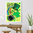 Full Round Diamond Painting Happy ST Pats DIY Rhinestone Wall Picture Craft