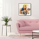 5D DIY Full Drill Diamond Painting Cartoon Trump Cross Stitch Embroidery