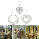Moon & Heart Shaped Metal Wire Wreath Frame Form Hangers for Succulents, Pack of
