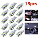 15pcs T10 5-SMD 5050 Super White LED Light Bulbs 192 168 194 W5W 2825 158 12V AU
