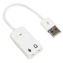 External USB Audio Sound Card Adapter 7.1 Virtual Channel With Cable 3.5mm H Kw