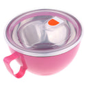 Insulated Food Container Thermal Round Bowl Lunch Dinner Box Outdoor Pink