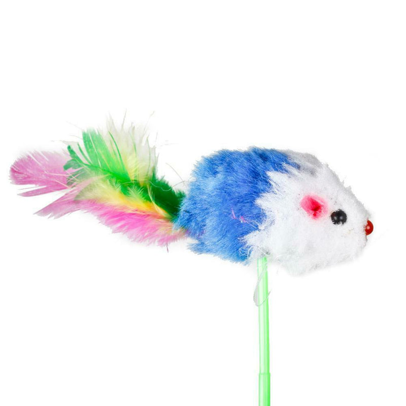 Funny Soft False Mouse Colorful Feather Plush Pet Playing Cat Toys Kitten Supply