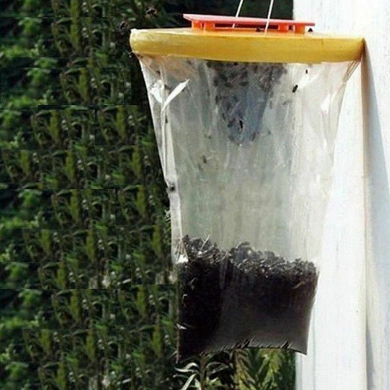 1PCS FLY BAG TRAP RED TOP CATCHER KILLS 20,000 FLIES INSECTS PEST CONTROL K