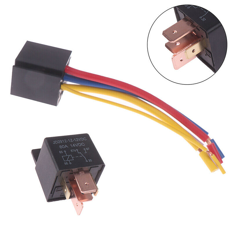 Universal 12V 80A 5Pin DC AMP SPDT Car Relays + socket Car Starter Auto Re Kw