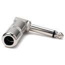Right Angle 6.3mm Male Mono Phone Plug Guitar Audio Mic Cable Connector Jack Del