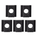 1/2-inch Steel T-Slot Nut Black Oxide Plated Grade 8.8 Tapped Through 5pcs