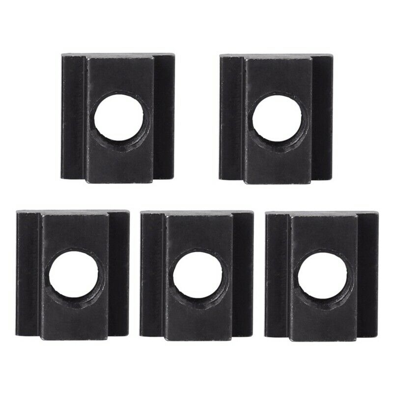 1/2-inch Steel T-Slot Nut Black Oxide Plated Grade 8.8 Tapped Through 5pcs