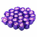 Lovely 24 Pcs Red Scented Bath Soap Rose Petal in Heart Box (Purple) U1M1