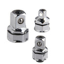 3-Piece Wrench Socket Adapter Set 1/4 Inch 3/8 Inch 1/2 Inch Square Hex Han