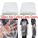 100pcs PE Salon Hair Cutting Cape Gowns Hair Dyeing Barber Apron Cover Clear