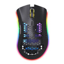 D2 2.4GHz RGB Wireless Gaming Mouse Rechargeable Hollow PC Mice (Black) A