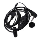 2 Way Radio Earpiece 2 Pin G-Shape Security Headset Inline Ptt Mic Earphone